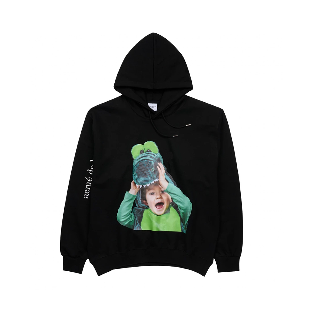 acmé de la vie Baby Face Crocodile Doll Hoodie Black – voilà.id