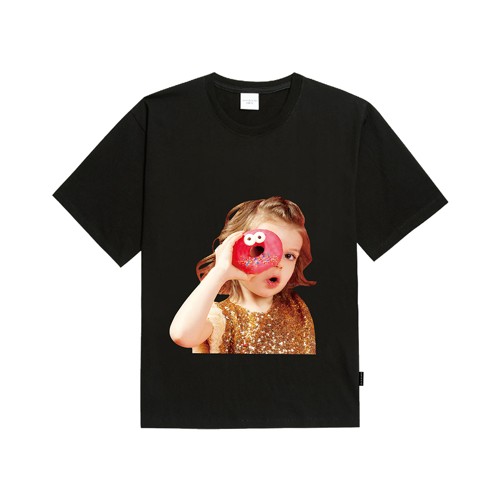 acmé de la vie Girl Baby Face Donuts 4 T-Shirt Black – voilà.id