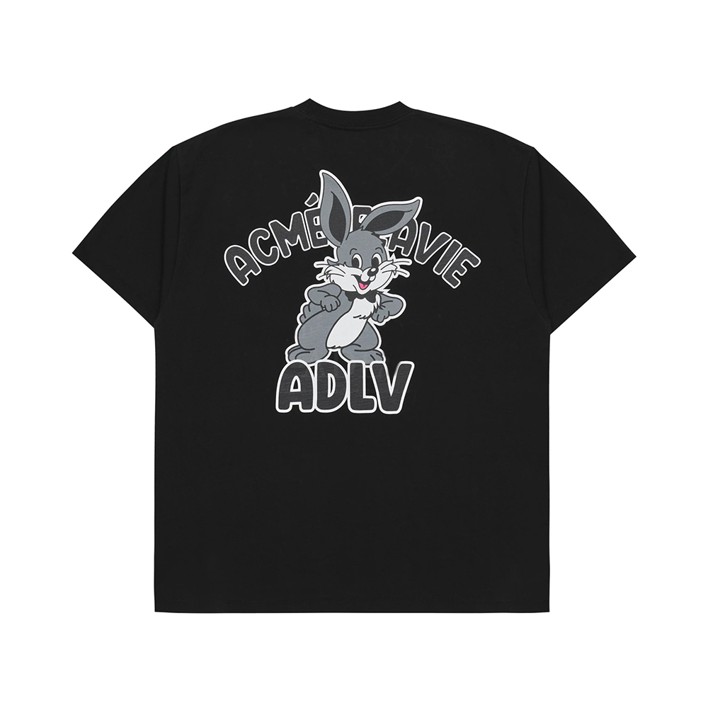 acmé de la vie Cartoon Rabbit T-Shirt Black – voilà.id