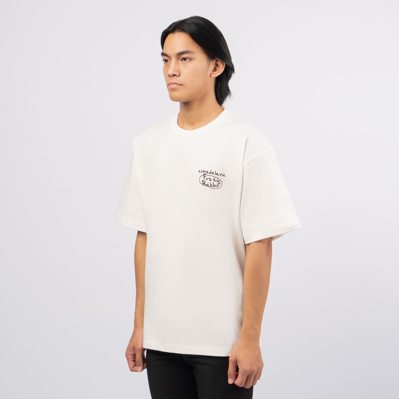 acmé de la vie Doodle Fuzzy Rabbit T-Shirt Cream – voilà.id