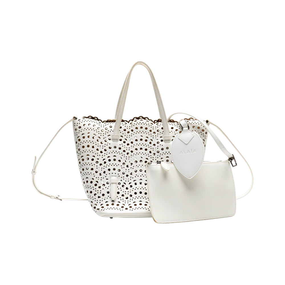 【関税送料込】ALAIAアライア Mina20 white leather tote bag New Mina 20 leather shoulder bag in white - Alaia | Mytheresa