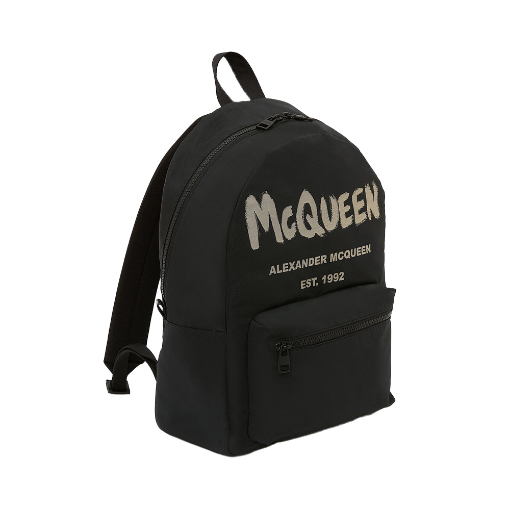 Alexander McQueen Graffiti Metropolitan Metallic Logo Backpack