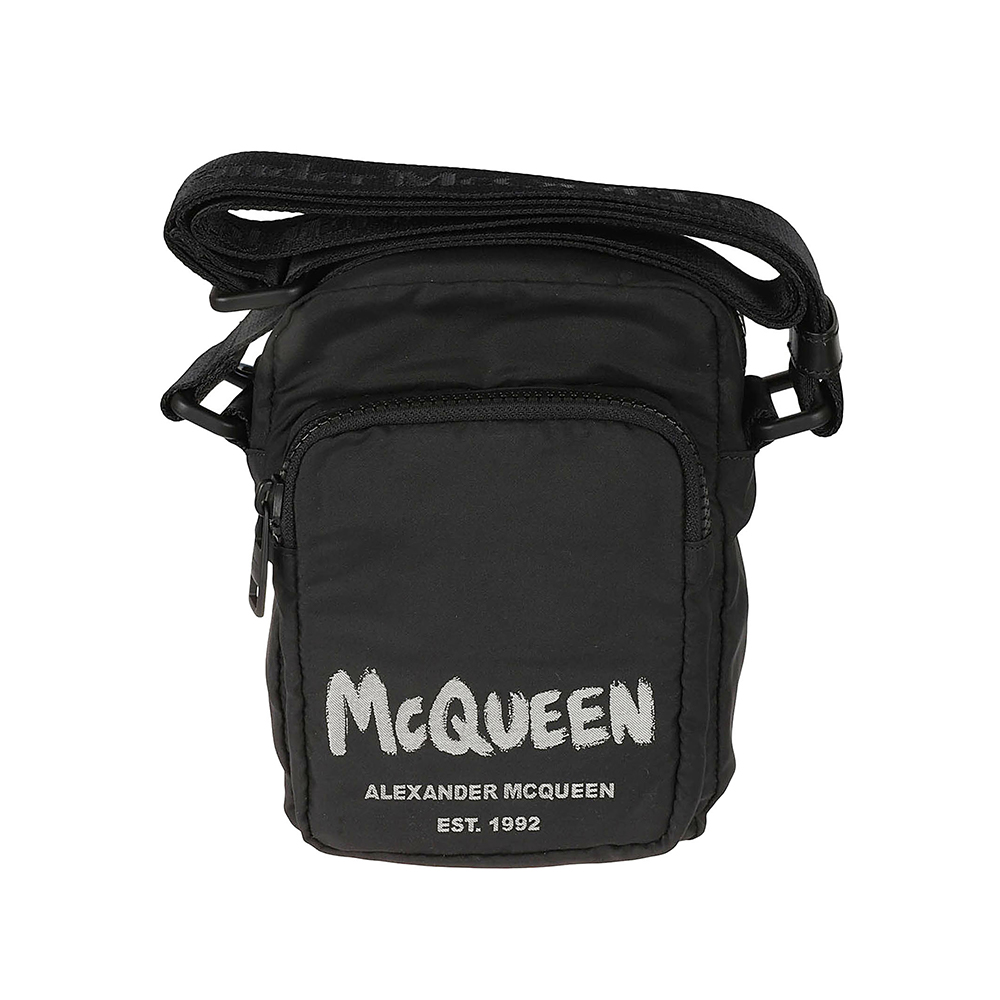 Alexander McQueen Graffitti Logo Crossbody Bag Black – voilà.id