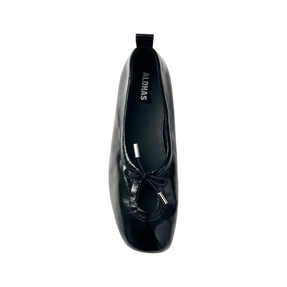 フラットシューズ ALOHAS Woman Ballet flats Black S100776 04 Alohas Rosalind Leather Ballet Flats Black Onix – voilà.id