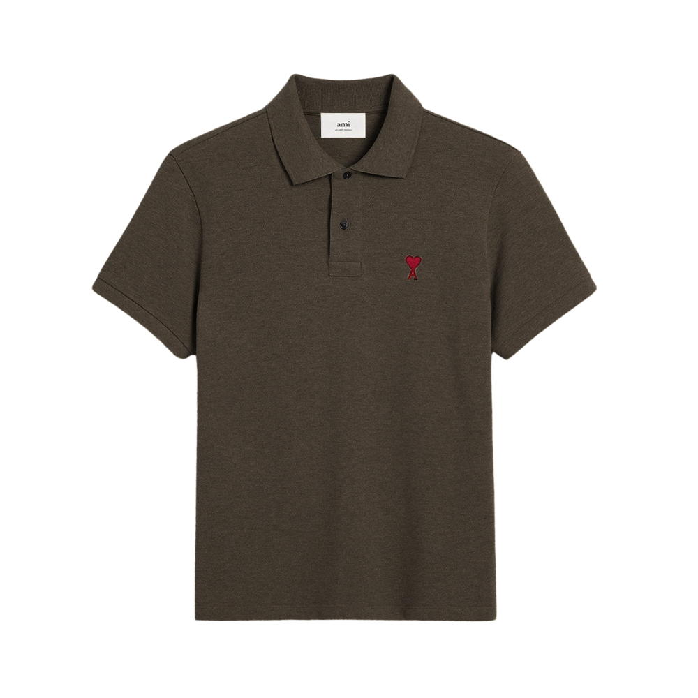 ★★AMI PARIS★★ Red Heart Logo Short Sleeve Polo Shirt Nig amiii31030102ca_1697063984957_