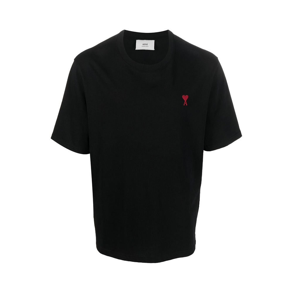 AMI Paris Red Ami De Coeur Boxy Fit T-Shirt Black – voilà.id