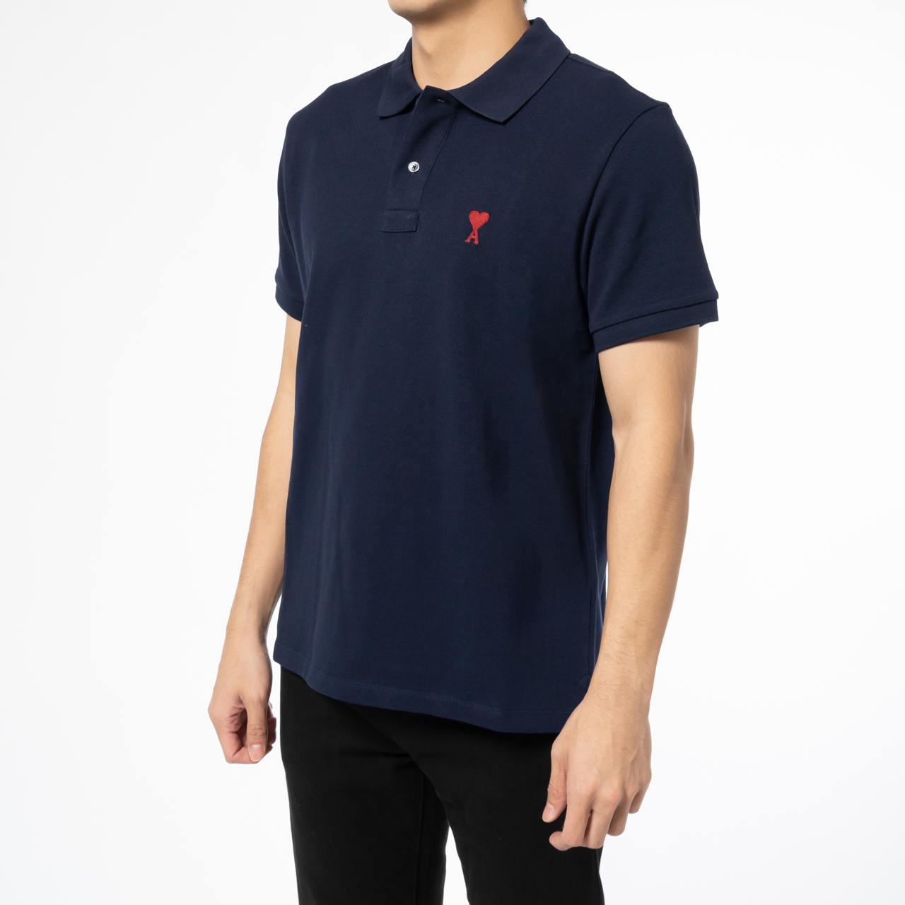 AMI Paris Red Ami De Coeur Polo Shirt Black – voilà.id AMI Paris Red Ami De Coeur Polo Shirt Black – voilà.id