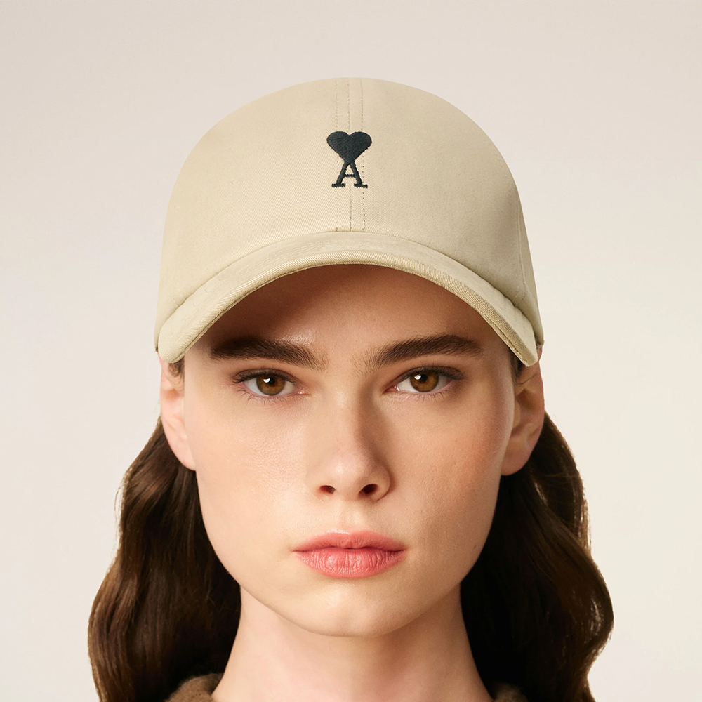 AMI Paris Ami De Coeur Embroidery Cap White Coffee – voilà.id