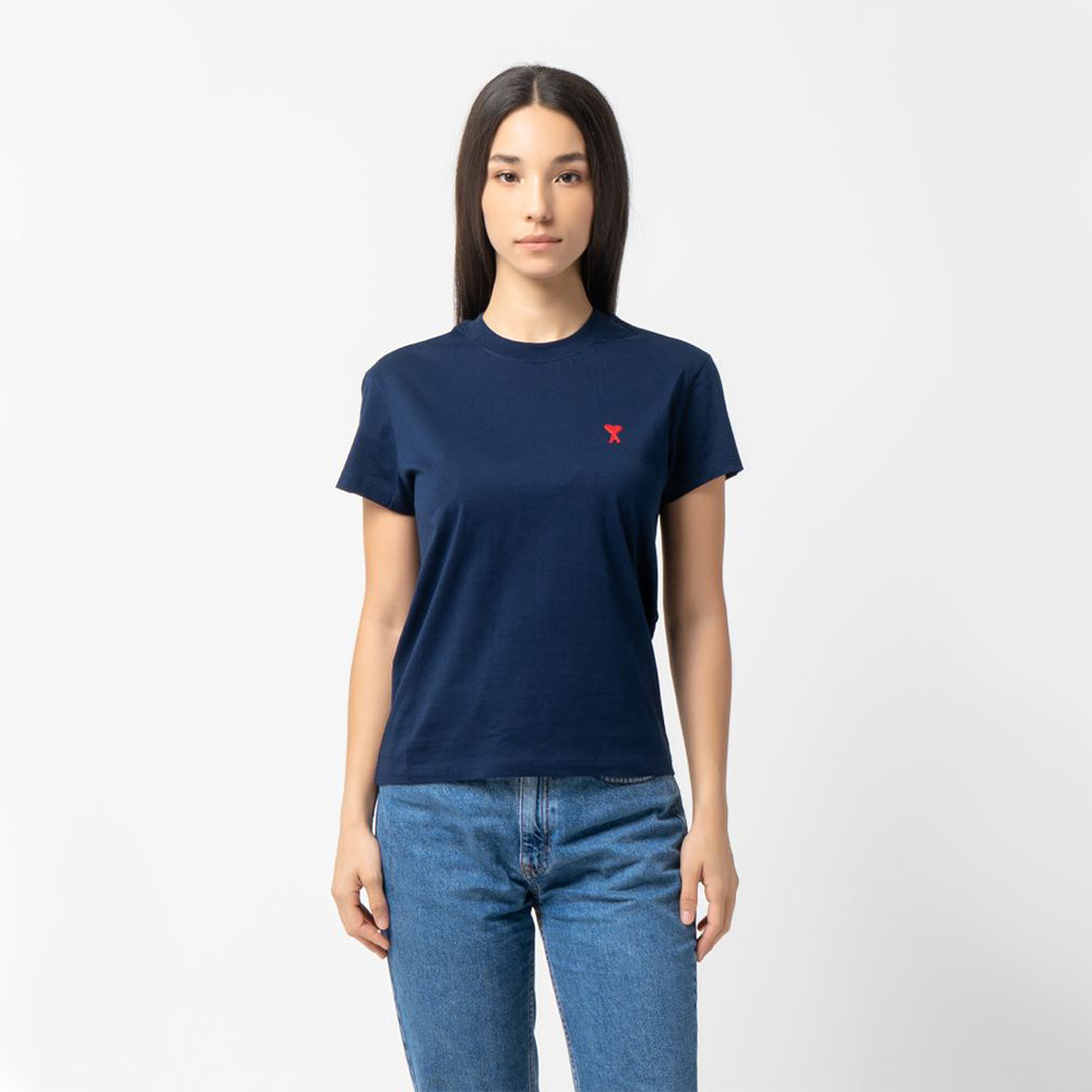 AMI Paris Red Ami De Coeur T-Shirt Black – voilà.id