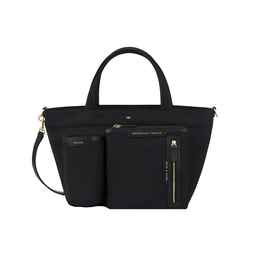 Anya Hindmarch E/W Multi Pocket Mini Crossbody Tote Bag Black