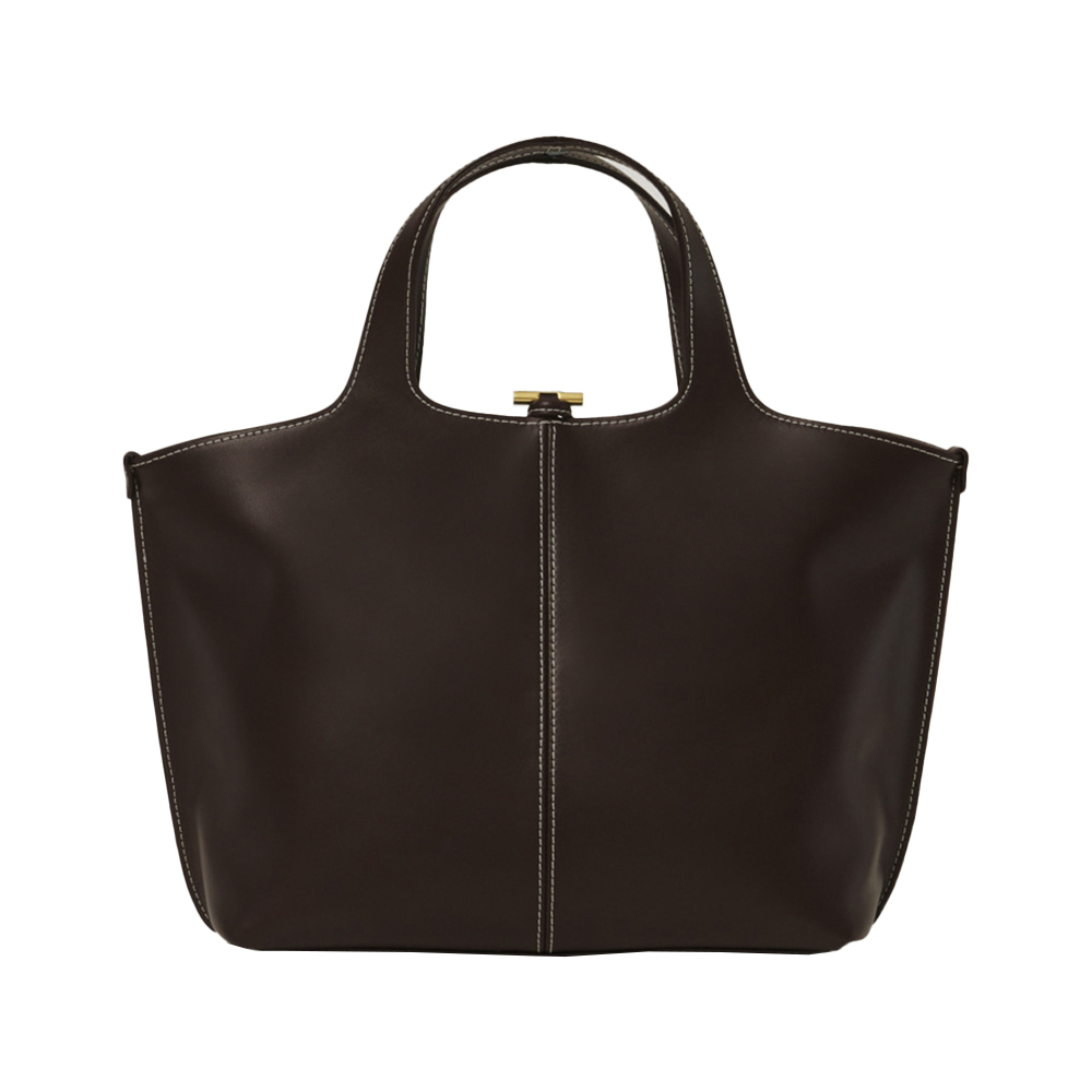 Atelier de LUMEN Panier Leather Stitches Tote Bag Tan – voilà.id