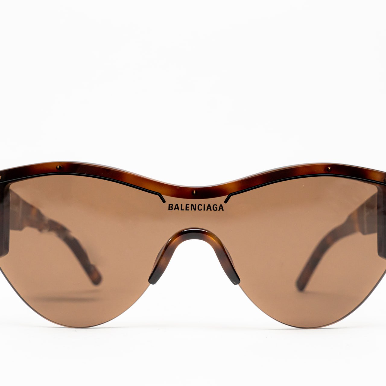 BALENCIAGA Cat Eye Gold Logo Print Sunglasses Havana Brown Balenciaga Logo Printed Cat-Eye Sunglasses - Brown | Garmentory main image 2