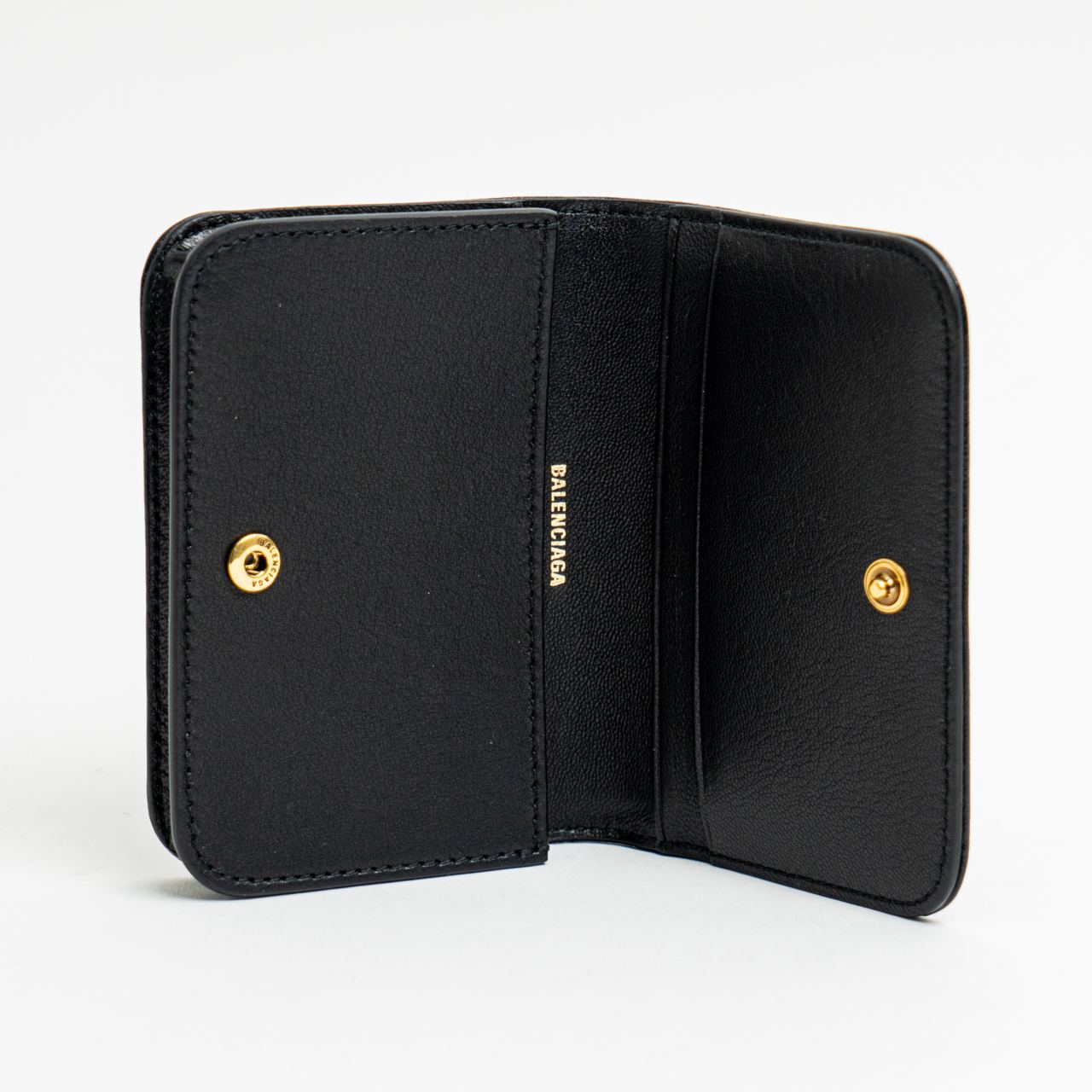 A＆S】Flap bi-fold wallet Black Leatherology Black Onyx Men's