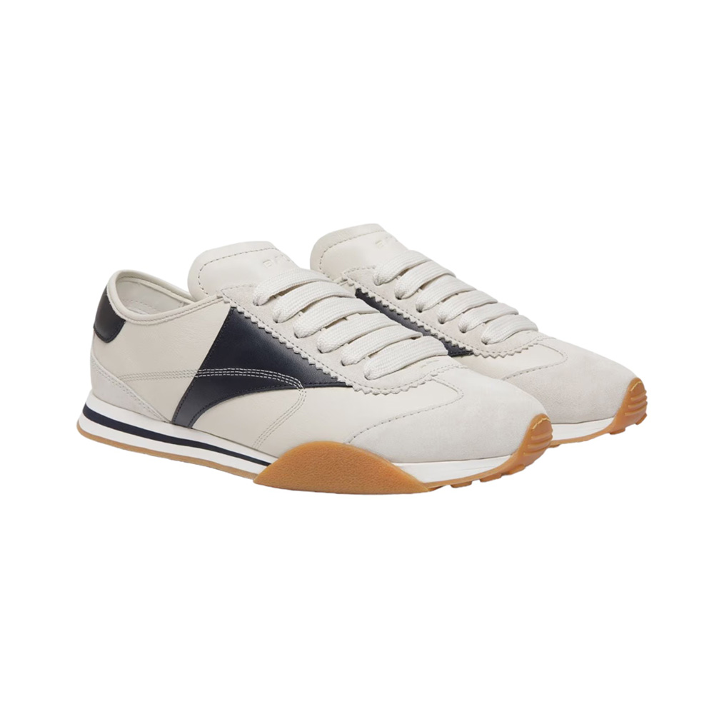 Bally Sonney Leather Low-Top Sneakers Dusty White Navy –
