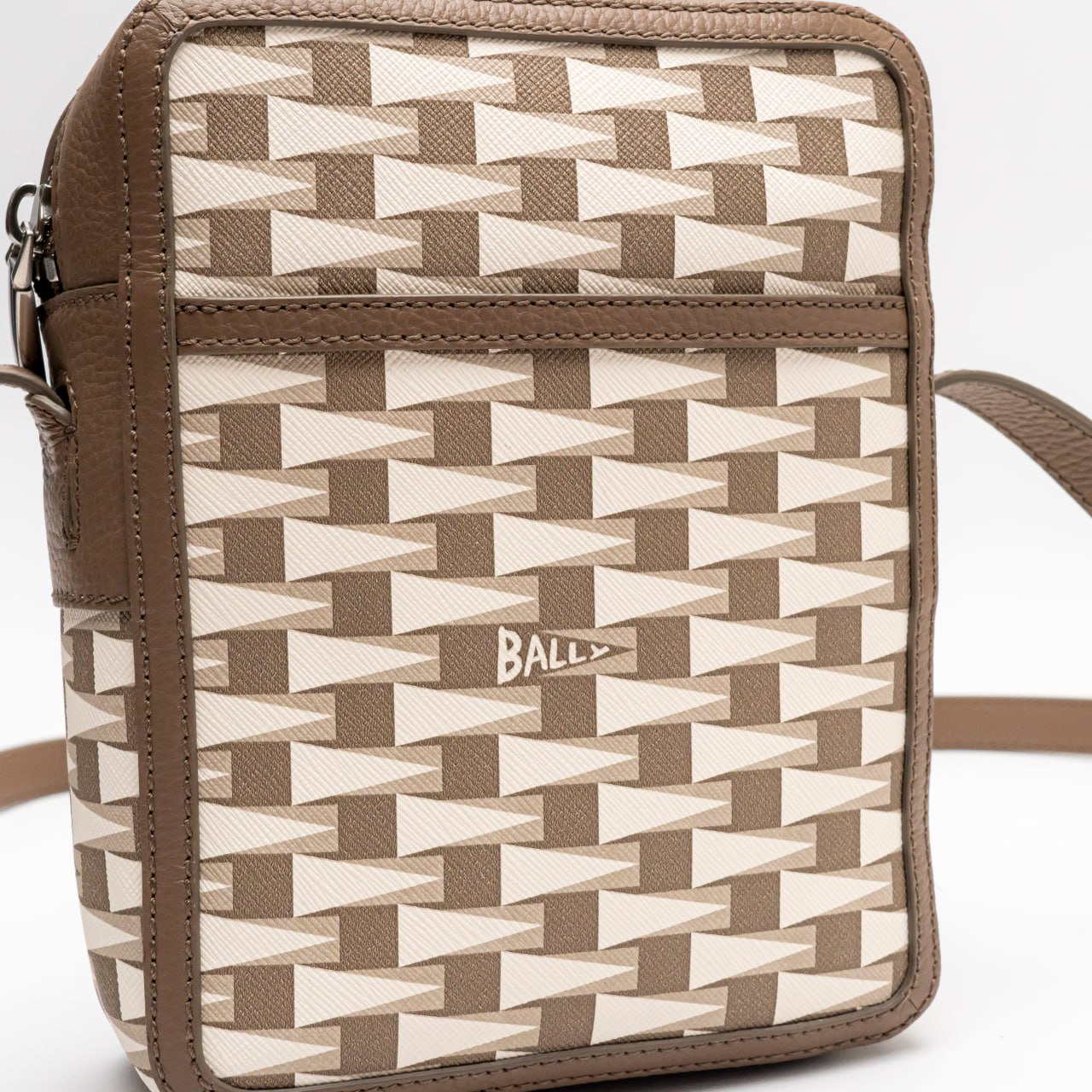 Bally Pennant Crossbody Bag Beige –