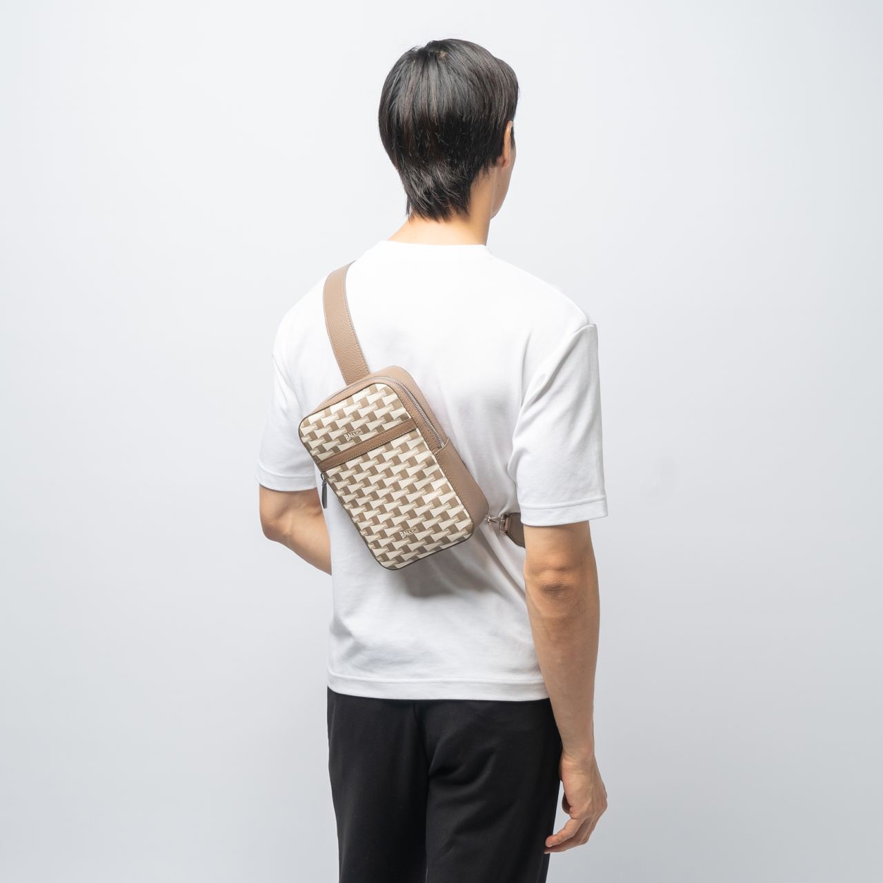 Bally Pennant Monogram Sling Bag Beige –