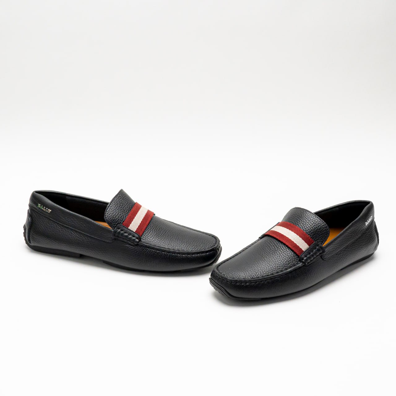 未使用✨BALLY White Striped Black Loafers New Bally Loafers - Gem