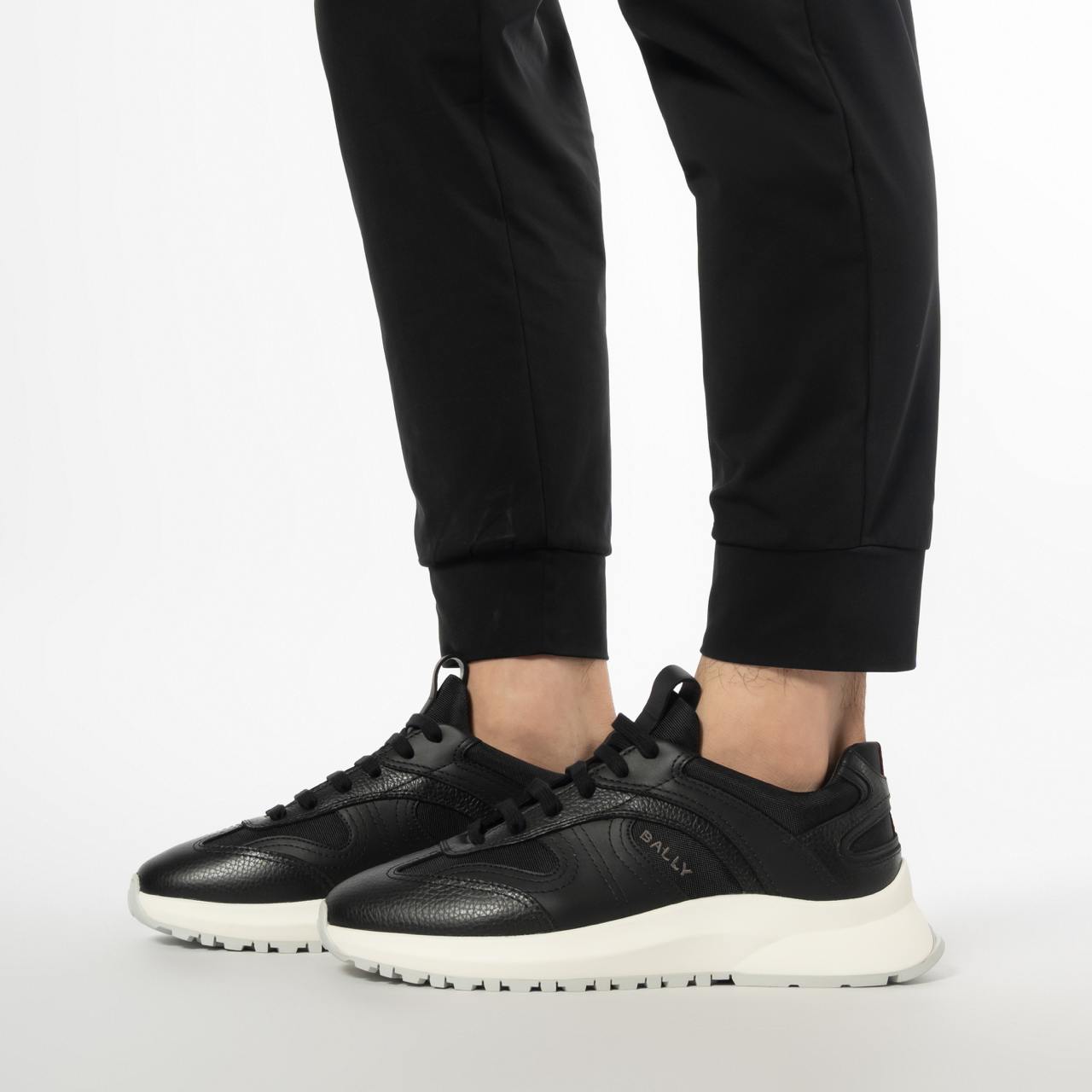 Bally Darko Sneakers Leather Nylon Black White –