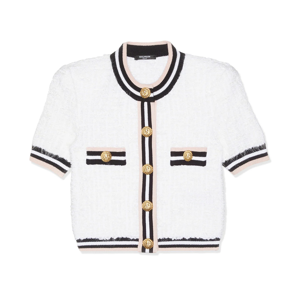 Balmain White Viscose Blend Cardigan Women