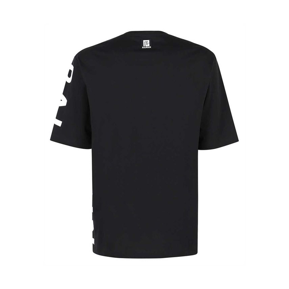 【BALMAIN】関税込☆グリーンロゴ Tシャツ ブラック Balmain - Black Unisex T-Shirt With Green Fluo Logo