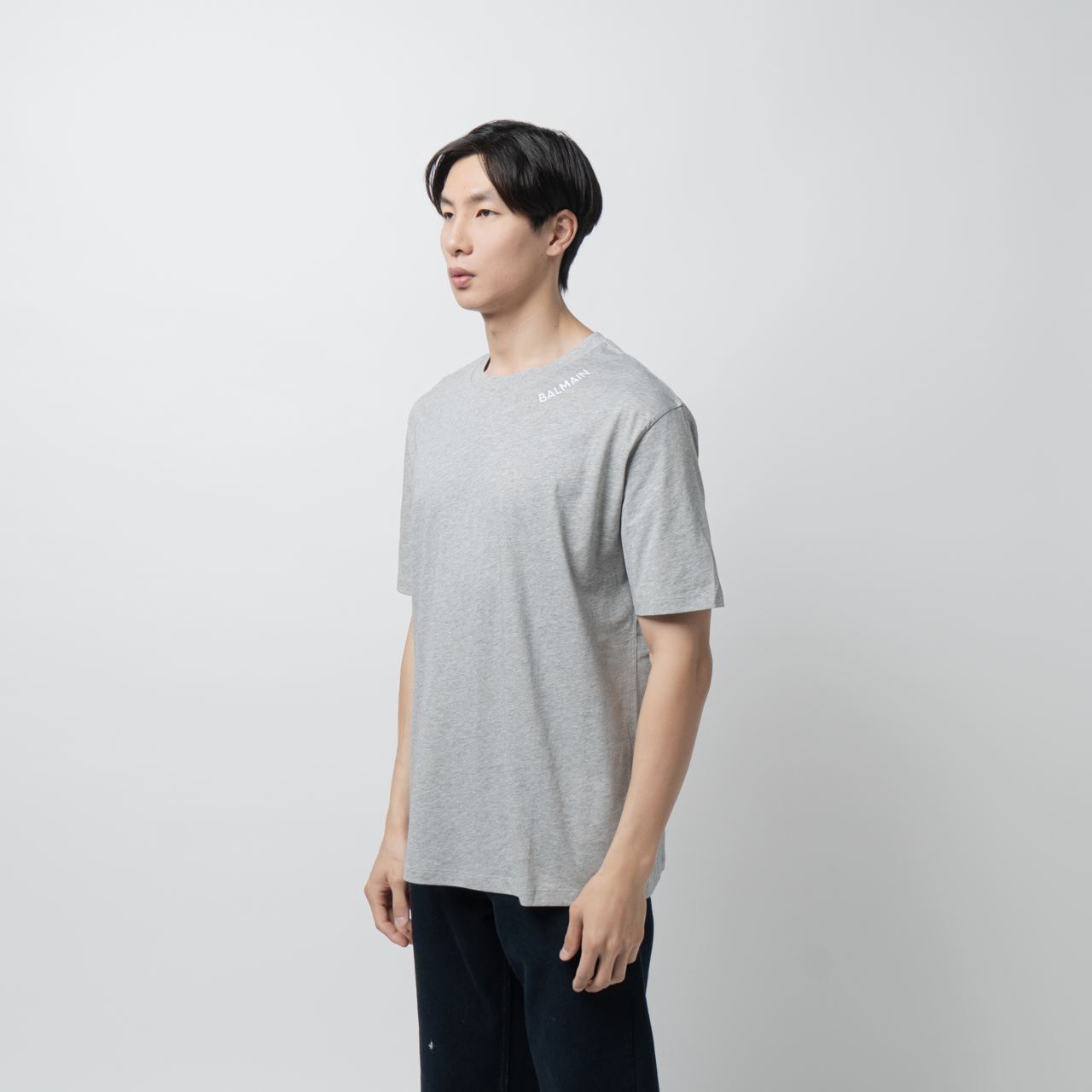 Balmain Collar Logo Embroidered T-Shirt Black – voilà.id