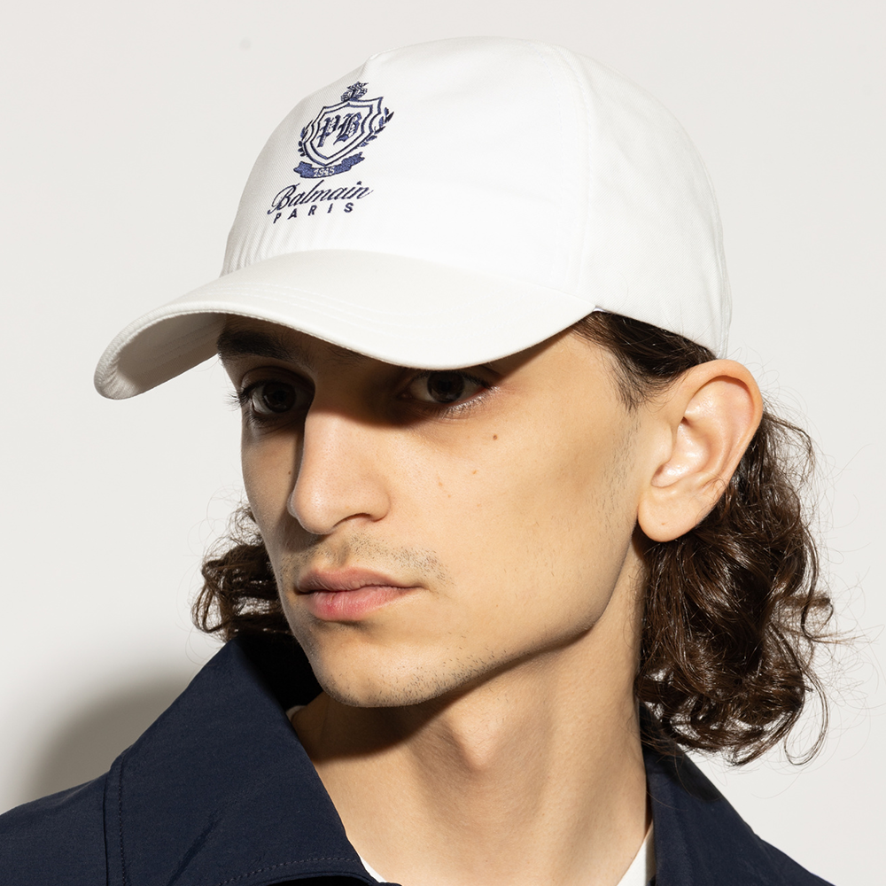 Balmain Cotton College Emblem Baseball Cap White – voilà.id display picture 1