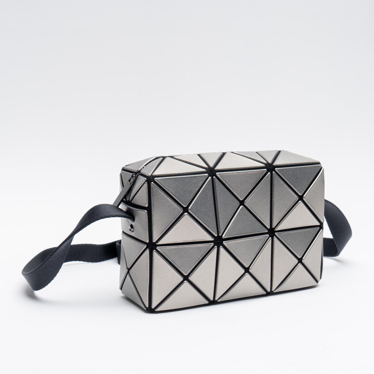 Bao Bao Issey Miyake Cuboid Metallic Shoulder Bag Silver – voilà.id