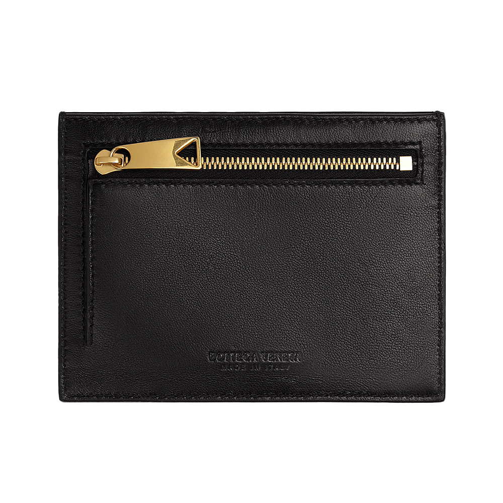 ★BOTTEGA VENETA★ Intrecciato Colorblock Card Holder Gray L Bottega Veneta Card Holder with Grey Intrecciato Zipper