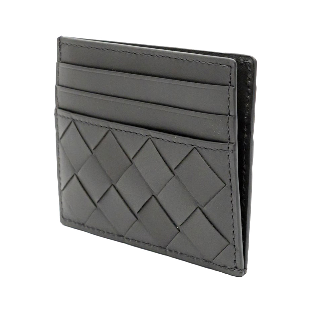 Bottega Veneta Plait Pattern Credit Card Case Light Graphite