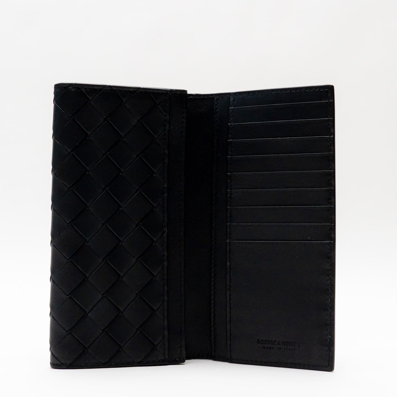 Bottega Veneta Intrecciato Leather Long Wallet Black – voilà.id