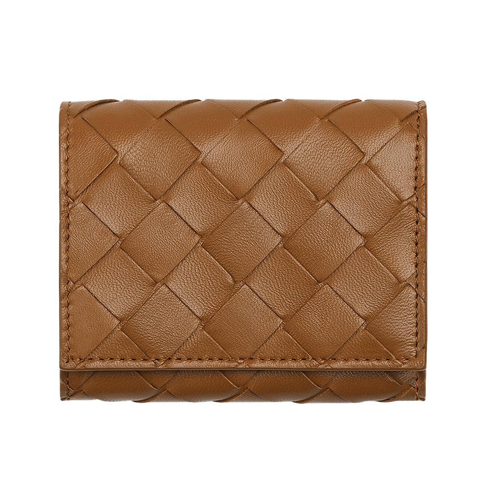 【関税送料込】Bottega Veneta Intreccio Tri-Fold Zip Wallet Bottega Veneta Intrecciato Lambskin Tri-Fold Zip Wallet