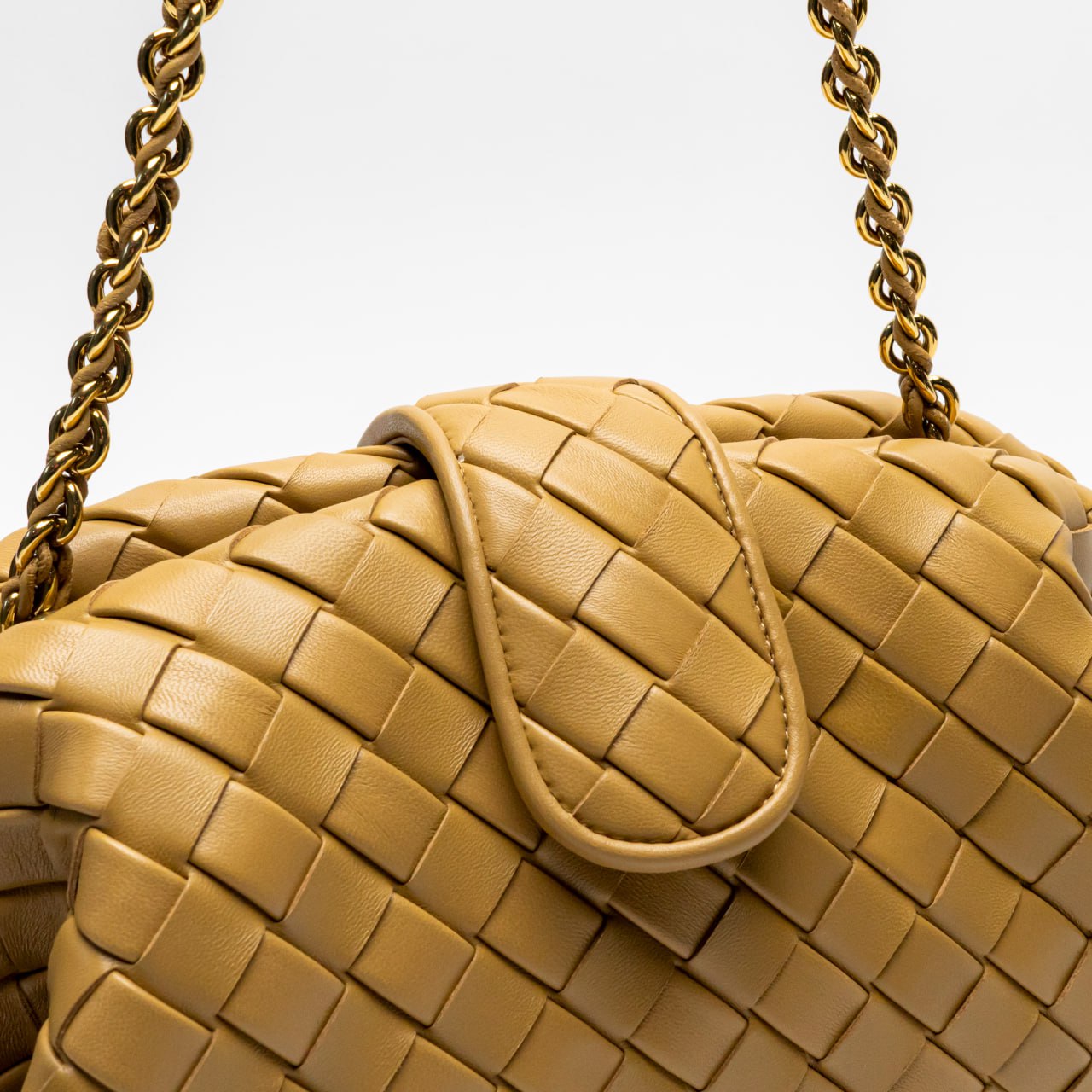 Bottega Veneta Teen Lauren 1980 with Chain Dark Praline