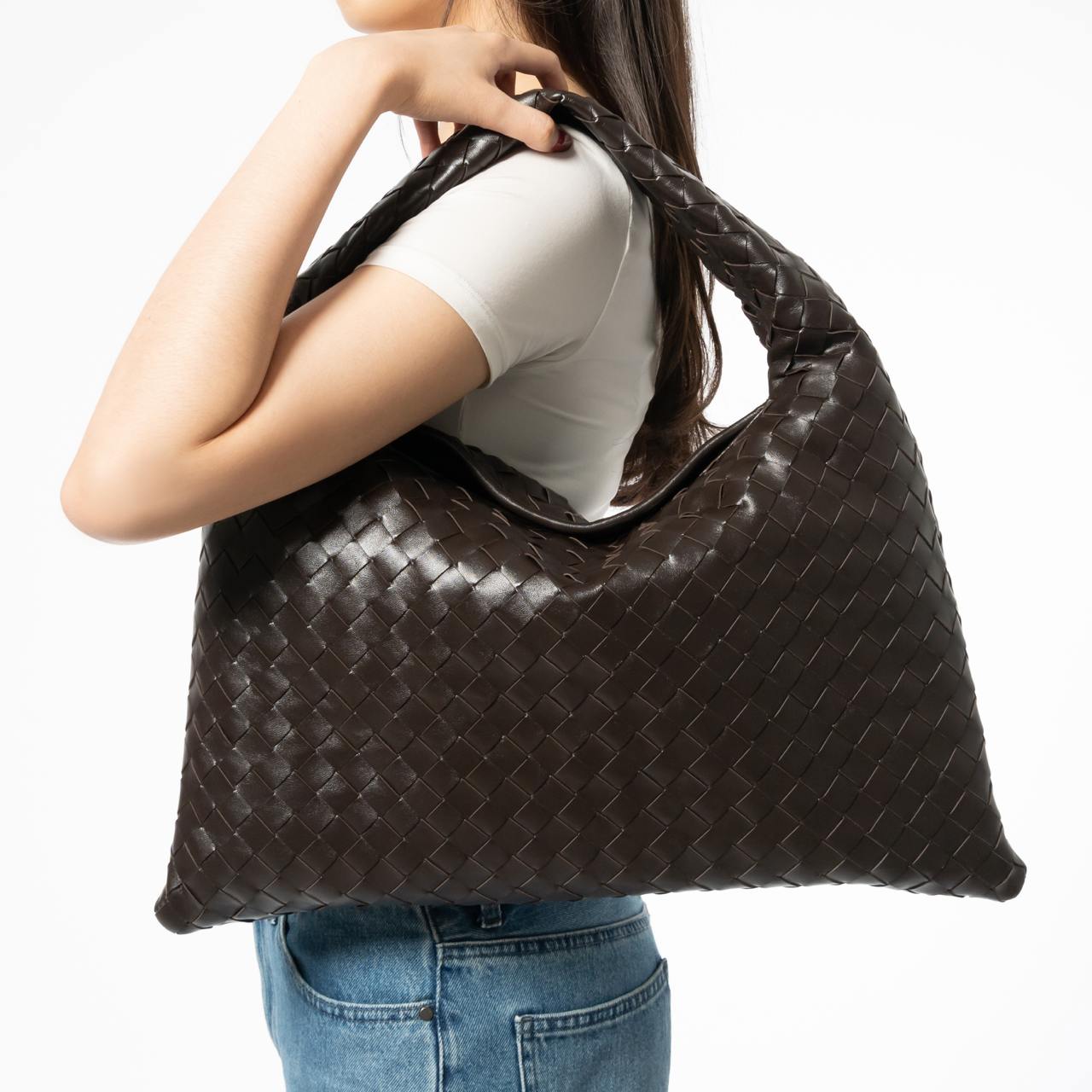 Bottega Veneta Hop Small Intrecciato Shoulder Bag Calfskin