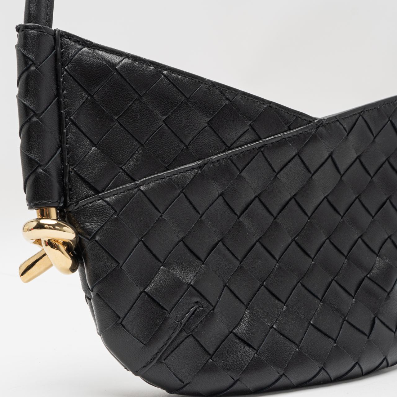 Bottega Veneta Mini Solstice Knot Detail Leather Shoulder