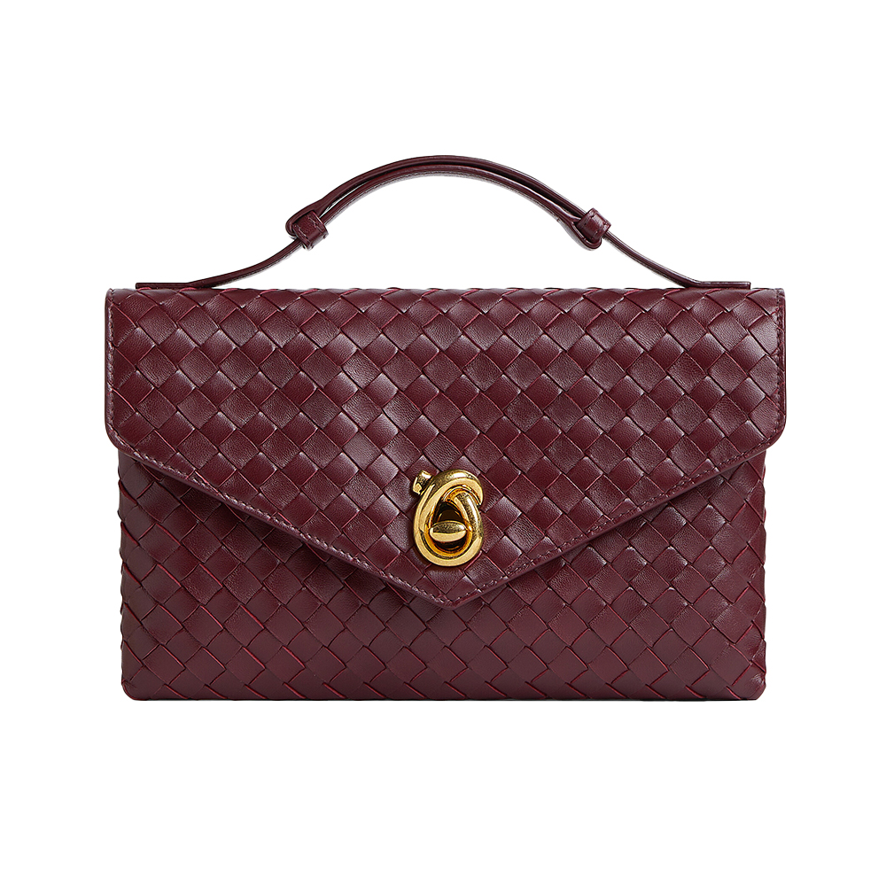 【関税送料込】BOTTEGA VENETA Knot Lock Fondant Bottega Veneta - Knot Lock Fondant Intrecciato Leather Bag