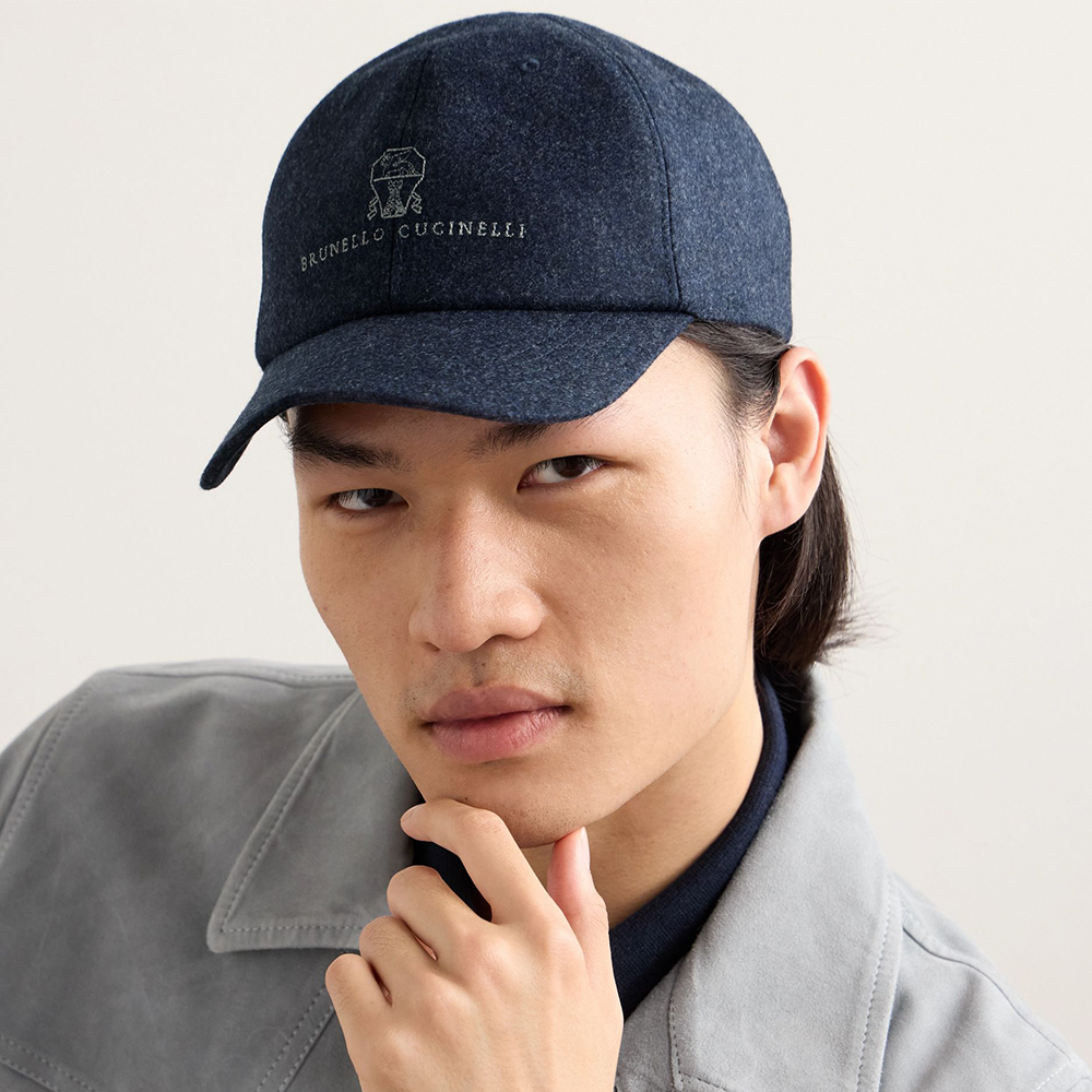 Brunello Cucinelli Virgin Wool Flannel Baseball Cap with