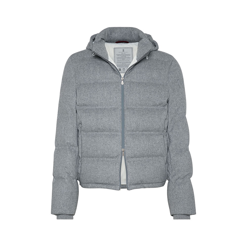 Brunello Cucinelli Wool Beaver Down Jacket with Heat-Bonded Seams