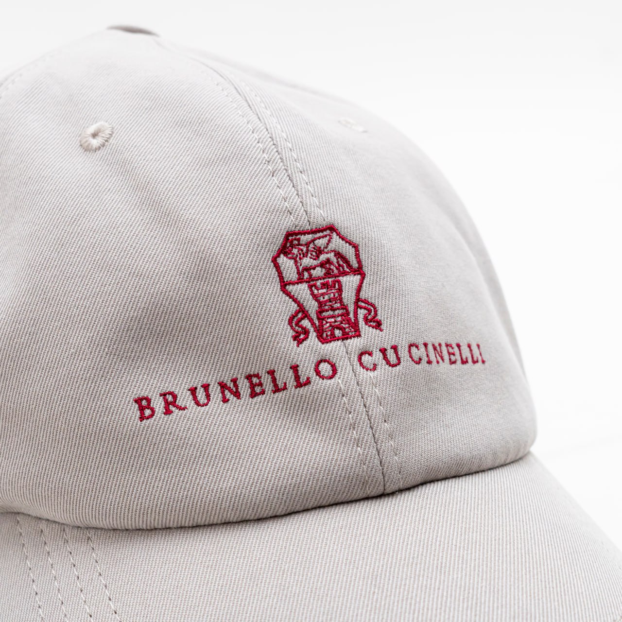 Brunello Cucinelli Cream Casual Cap with Branded Tag BRUNELLO CUCINELLI Logo-Embroidered Shell Cap for Men | MR  main image 3