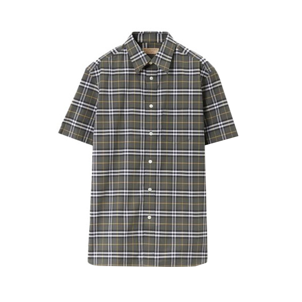 Burberry George Check Short Sleeve Shirt Dark Grey – voilà.id