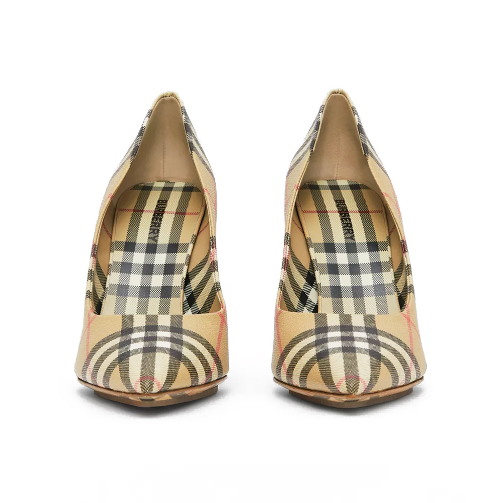 Burberry Vintage Check 100 Leather Pointed Toe Pumps Archive