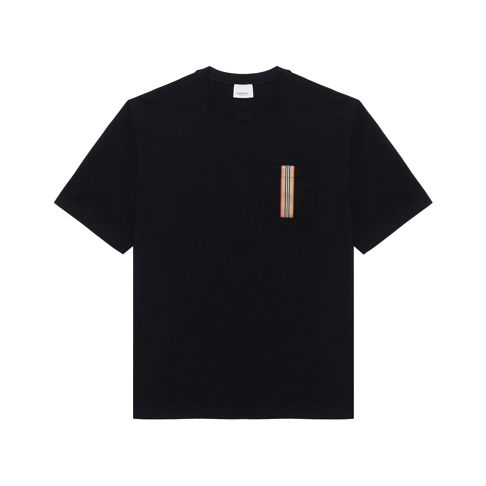 Burberry Icon Stripe Ellison Pocket T-Shirt Black – voilà.id