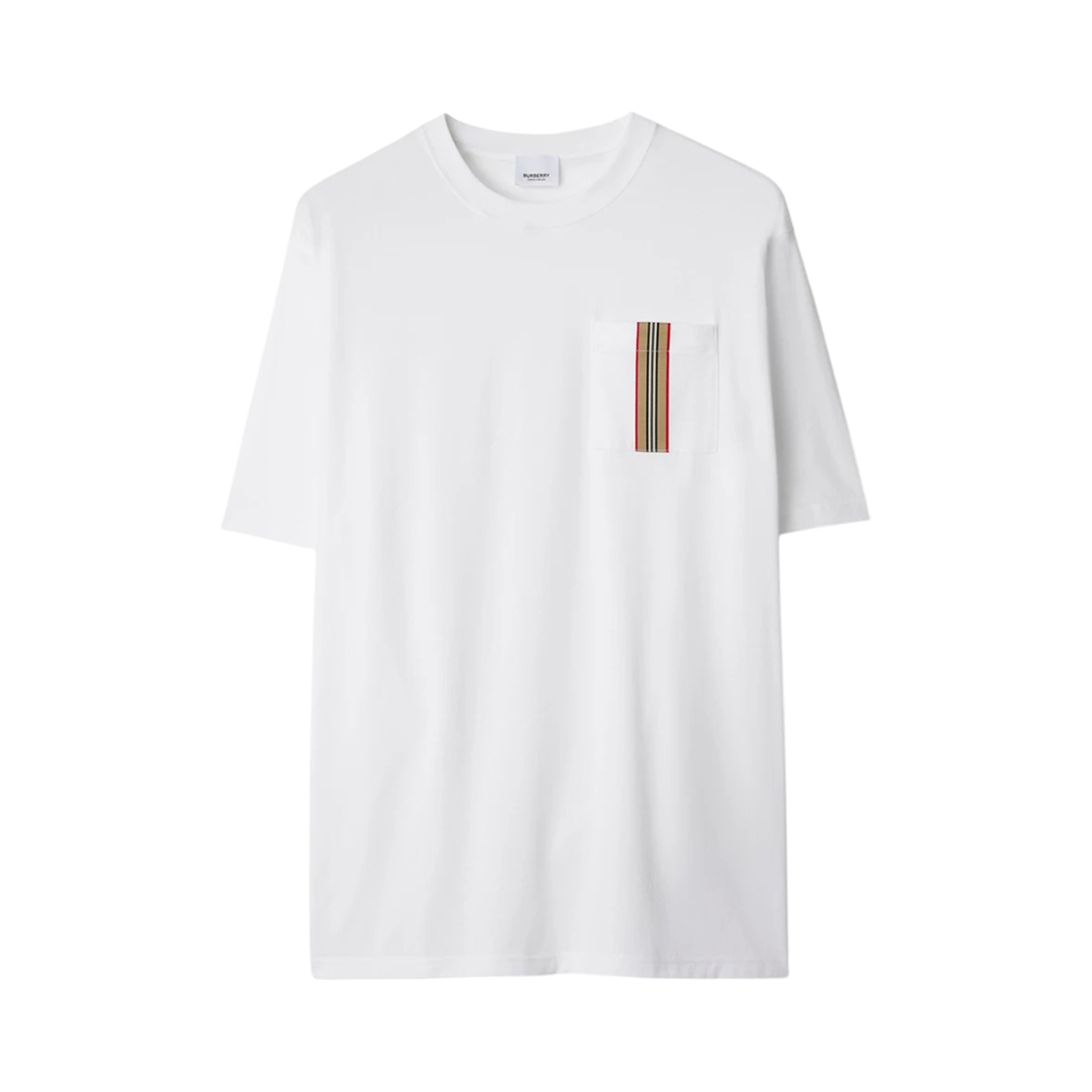 Burberry Icon Stripe Ellison Pocket T-Shirt White – voilà.id