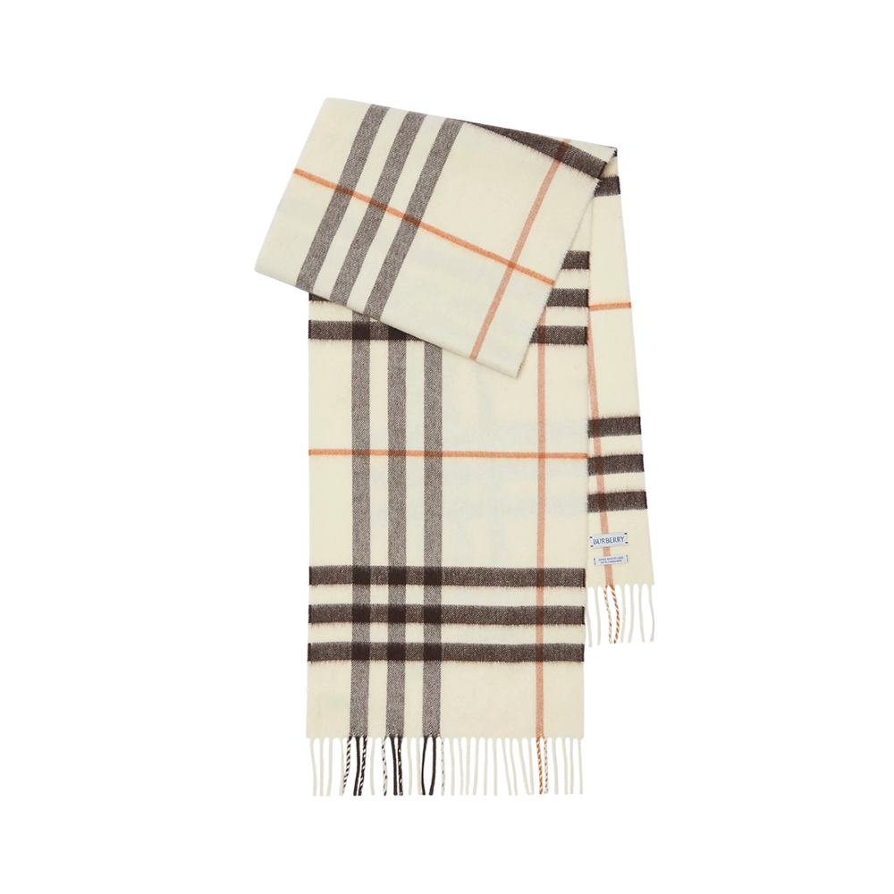 Burberry Check Cashmere Scarf Pebble – voilà.id