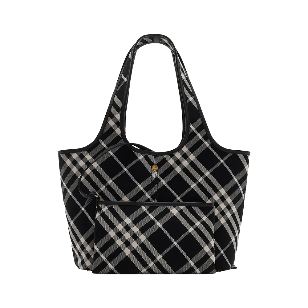 Milky pile tote bag with chouchou black Milky pile tote bag with