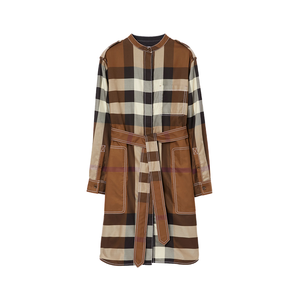 ワンピース Burberry FW24 Check wool blend shirt dress (8095080) Burberry Check wool blend shirt dress Beige - Women | VIETTI