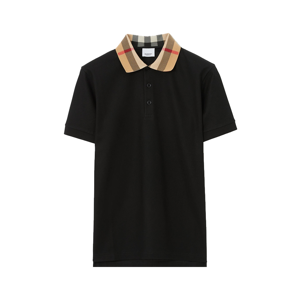 Tシャツ・カットソー Burberry Cotton T-Shirt With Check Collar Burberry Check Collar Cotton Polo Shirt Black – voilà.id