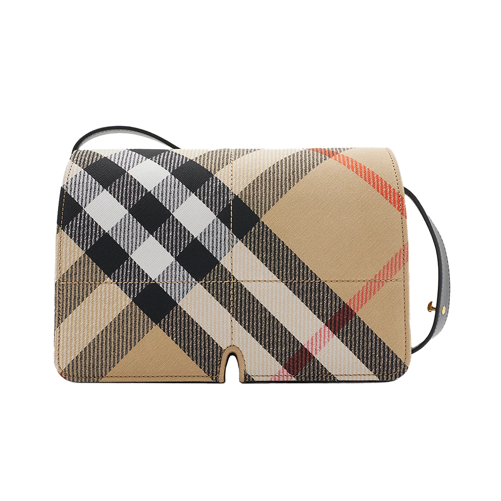 Burberry Snip Woven Jacquard Shoulder Bag Sand –
