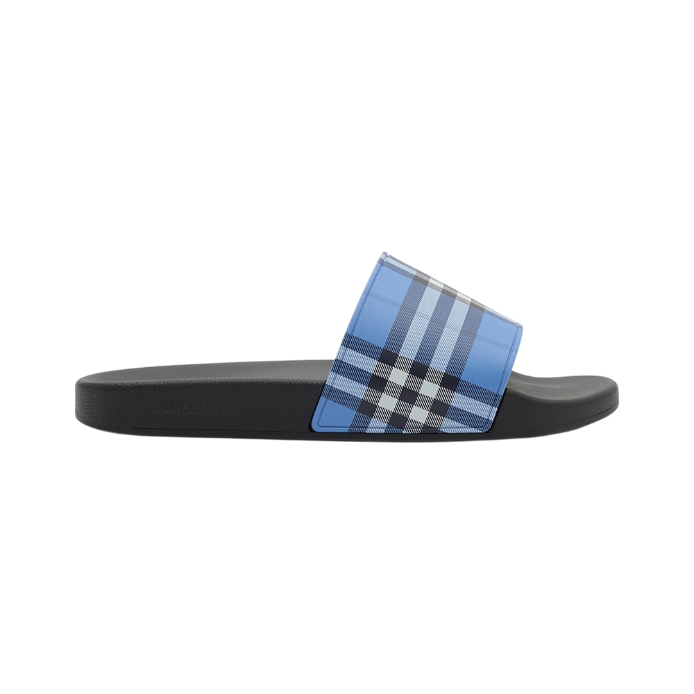 Burberry Check Slides Cornflower Blue – voilà.id