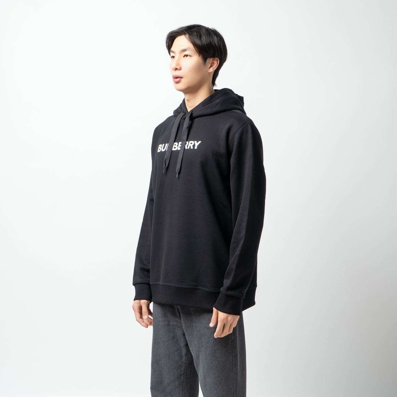 Embroidered Ekd Cotton Hoodie Mens Black Burberry Hoodie