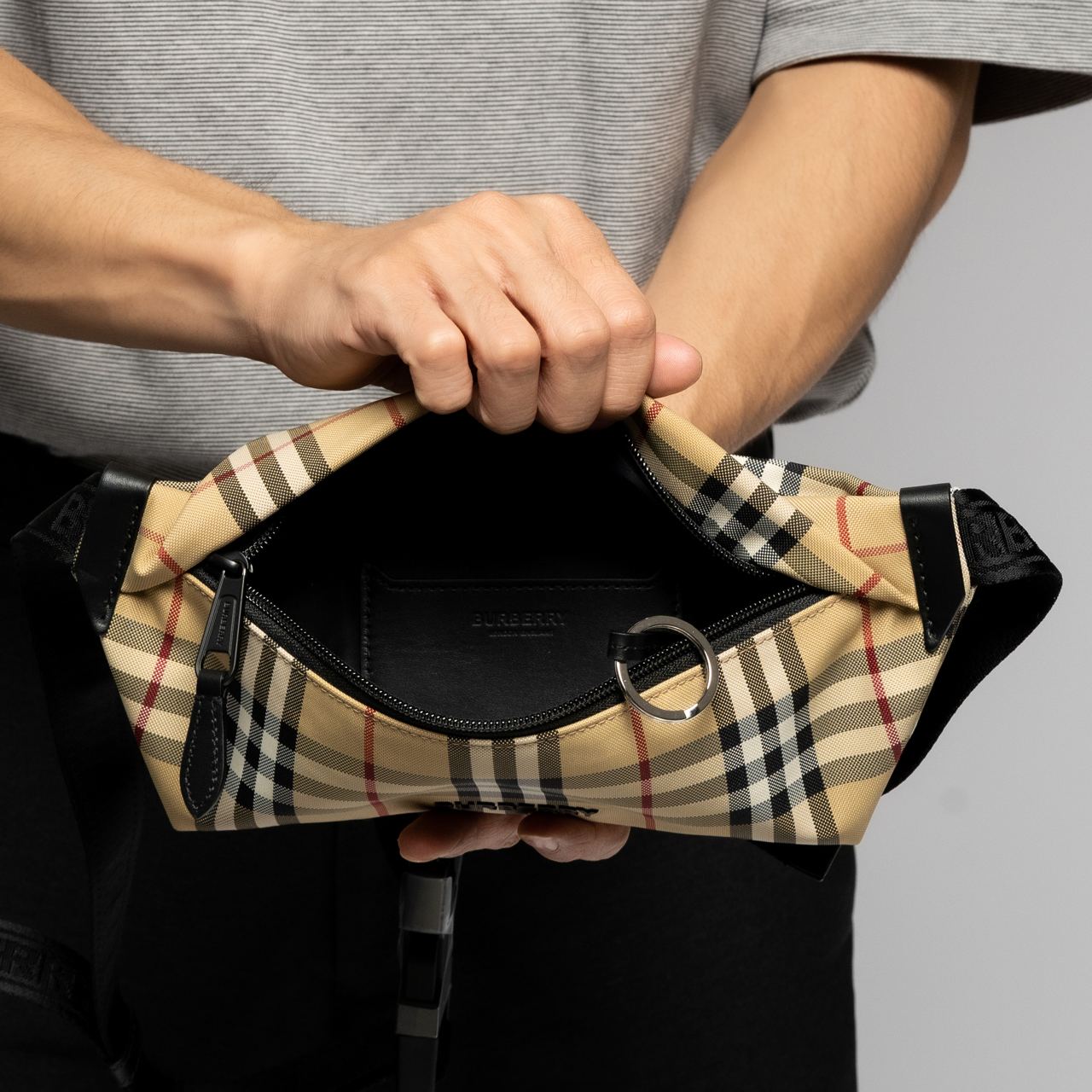 【BURBERRY】STEVIE BELT BAG Burberry Embroidered nylon stevie belt bag | The Fashion Square